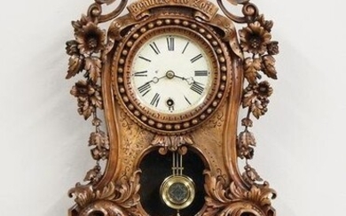 P Haas Carved Wall Clock