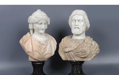 PAIR CLASSICAL MARBLE BUSTS