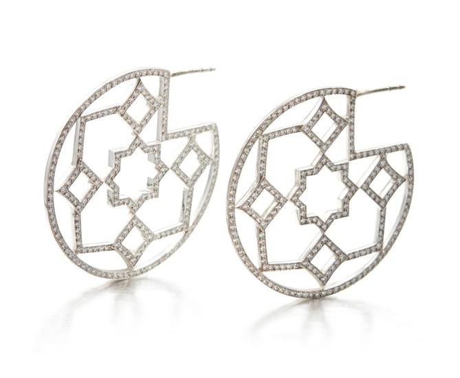 PAIR OF 'MARRAKESH' DIAMOND EARRINGS, PALOMA PICASSO FOR TIFFANY & CO.
