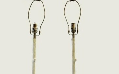 PAIR OF PAINTED CAST METAL BRANCH-FORM TABLE LAMPS