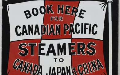 PORCELAIN ENAMEL SIGN FOR CANADIAN PACIFIC STEAMERS