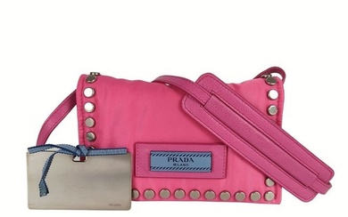 PRADA wallet with shoulder strap in Blue Label nylon