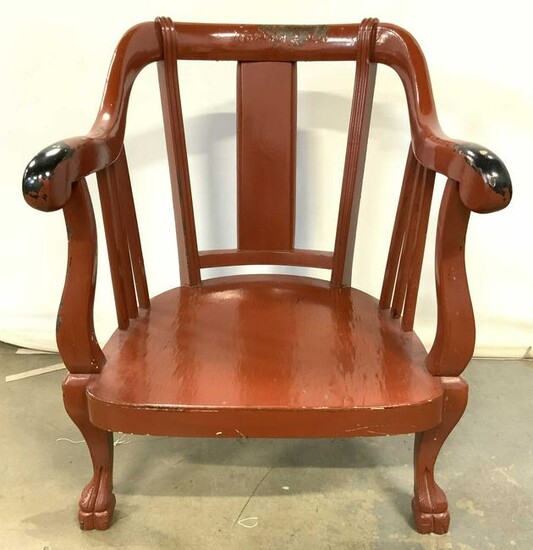 Painted Vintage Low Armchair W Claw Feet