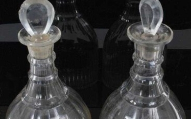 Pair glass decanters