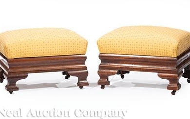 Pair of American Classical Mahogany Footstools