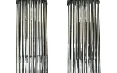 Pair of Art Deco Style Columnar Form Wall Lights.