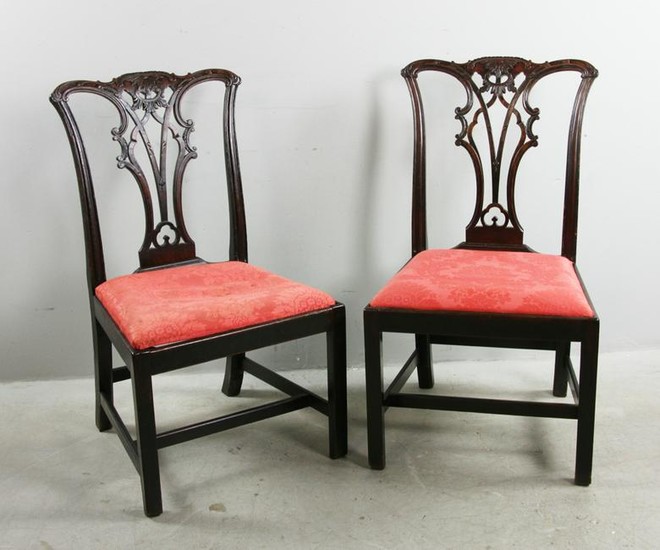 Pair of Fine 18thC George III Mahogany Side Chairs