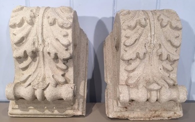 Pair of Petite French Cast Stone Corbels