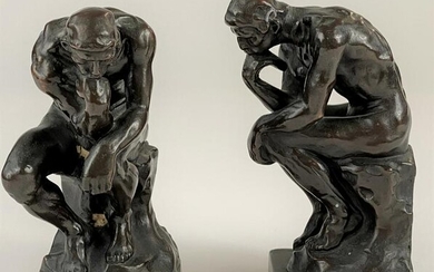 Pair of Plaster Bookends After Rodin