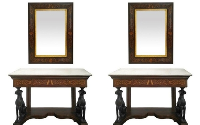 Pair of consoles with mirrors, Early 19th century