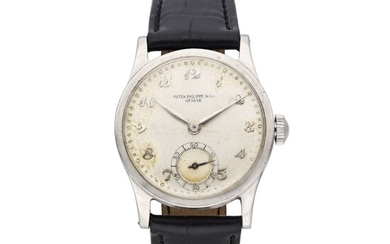 Patek Philippe Reference 96 Calatrava | A stainless steel wristwatch with Breguet numerals, Circa 1945