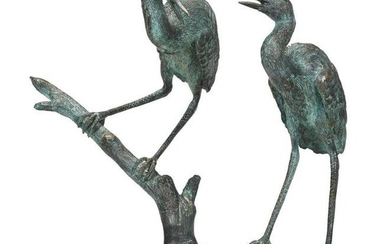 Patinated Bronze Bird Sculpture