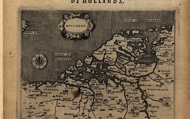 [Pays-Bas]. "Descrittione dell'isola di Hollanda". Carte engr., 14x10,2 cm. (image), tirée d'une édition (posthume ?)...