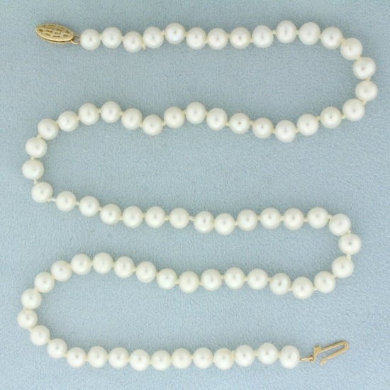 Pearl Strand Necklace with 14k Yellow Gold Clasp