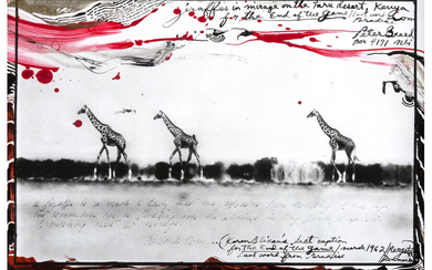Peter Beard (1938-2020), Giraffes in Mirage on the Taru Desert, Kenya (for The End of the Game/Last Word from Paradise) (1960-1962)