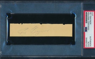 Pie Traynor HOF Autographed 4.5x1 Cut Card Pittsburgh Pirates PSA/DNA 182130