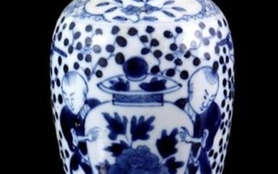 Porcelain vase with blue and white decor