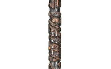 Possibly African American. Intricately Carved Cane.