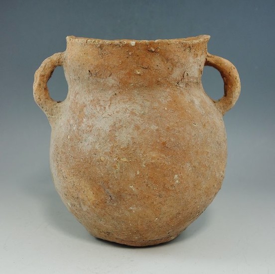 Prehistoric, Bronze Age Terracotta Holy Land Double Handled Vessel - 124×105×0 mm