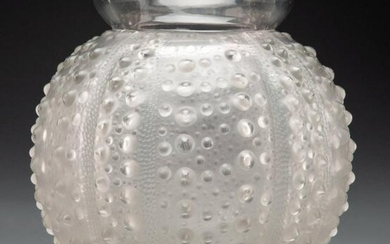R. Lalique Clear and Frosted Glass Oursin Vase