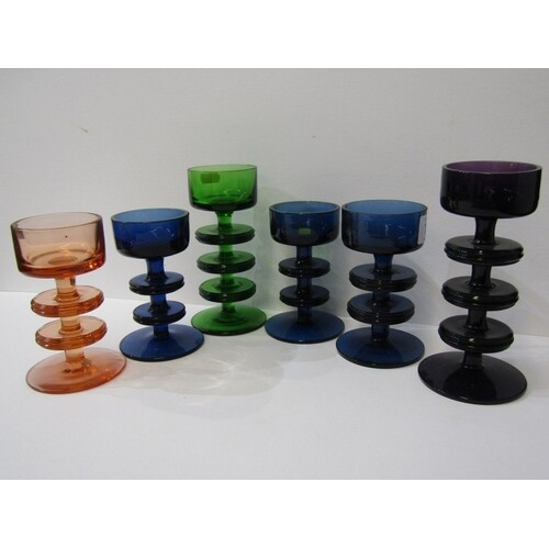RETRO GLASS, a collection of 6 Wedgwood candlesticks