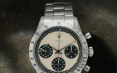 ROLEX. A VERY FINE AND RARE STAINLESS STEEL MANUAL WIND...