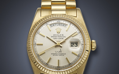 ROLEX, YELLOW GOLD 'DAY-DATE', WITH QABOOS SIGNATURE, REF. 1803