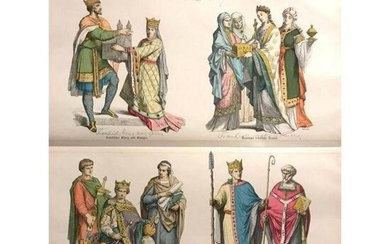 Rare 19thc Costume Plates, 10thc Kings