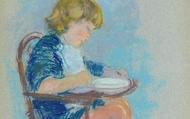Raymond Thibesart (1874-1968) - L'enfant à la chaise haute