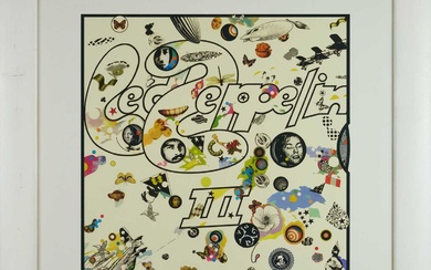 Richard Drew, known as Zacron (British, 1943-2012) silkscreen print - Led Zeppelin III album cover, signed and inscribed 'Artist's proof', 67 x 67cm, glazed frame. NB: An unknown number of prints w...