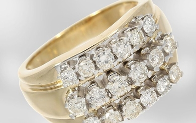 Ring: yellow gold vintage diamond ring, ca. 0,9ct,...