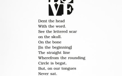 Robert Indiana, Love Poem - When the Word is Love