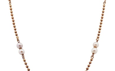 Roberto Coin Style 18k Gold and Natural Pearl Necklace
