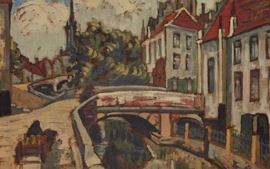 Roger Parent, French 1881-1963- Par un canal,...