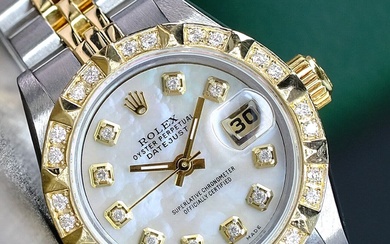 Rolex Ladies Datejust Gold & Steel White Mop Dial Diamond...