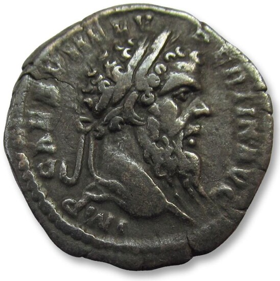 Roman Empire - AR Denarius, Pertinax. Rome 193 A.D. - Emperor for only 3 months in the year of the 5 emperors (R) - Silver