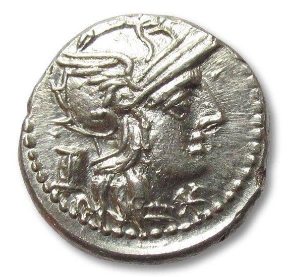 Roman Republic. M. Marcius Mn.f., 134 BC. AR Denarius,Rome 134 BC - nice bright silver coin
