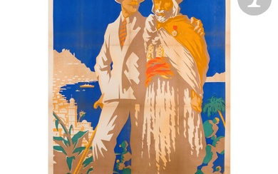 SANTOS (XXe siècle) Centenaire de l’Algérie, janvier-juin 1930 - Exposition d’Oran avril-mai 1930 Chromolithographie. Entoilée....