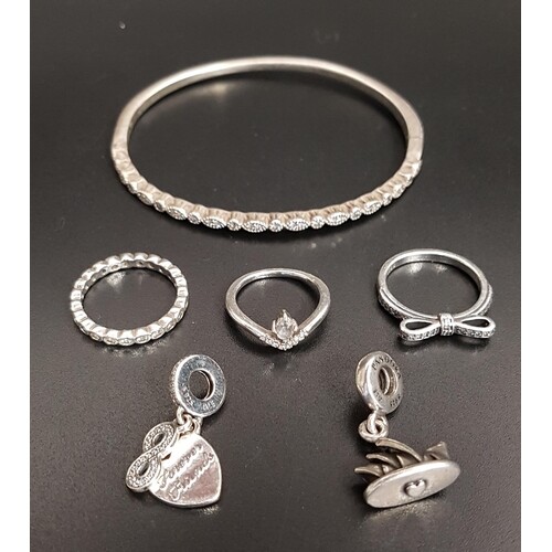 SELECTION OF PANDORA SILVER JEWELLERY comprising a Timeless ...