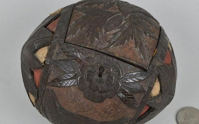 Sailor's Pierce Carved Coconut Shell Box