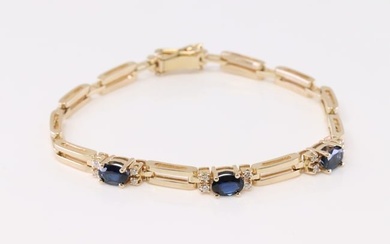 Sapphire & Diamond Bracelet 14Kt.