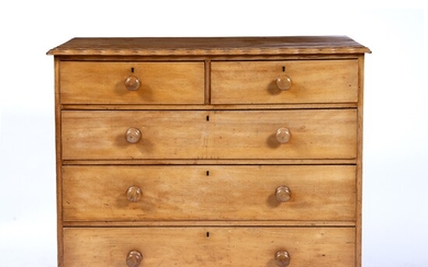 Satin walnut chest of drawers