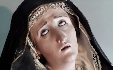 Sculpture, Our Lady of Sorrows - 65 cm - Papier-mache - late '700 early' 800