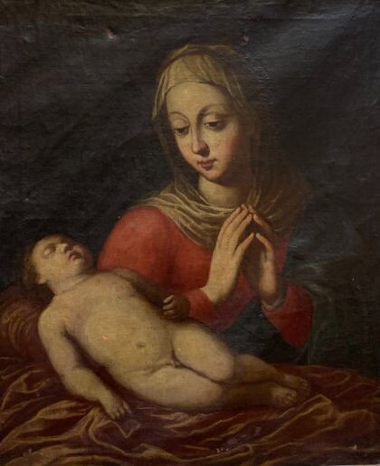 Scuola Italiana (XVII) - Madonna con Bambino dormiente