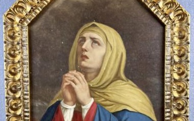 Scuola italiana di fine'700 ''Madonna implorante''. Dipinto ad olio su...