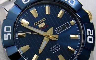 Seiko - Automatic 24 Jewels "Blue-Gold" - - "NO RESERVE PRICE" - - Men - 2011-present