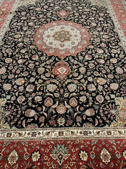 Semi Antique Hand Woven Persian Silk&Wool Tabriz 50 Raj