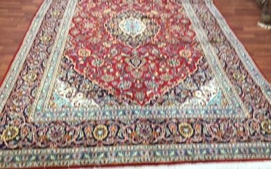 Semi antique Persian Kashan rug-4522