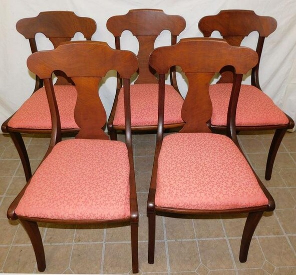 Set 5 Mahogany Dining Chairs