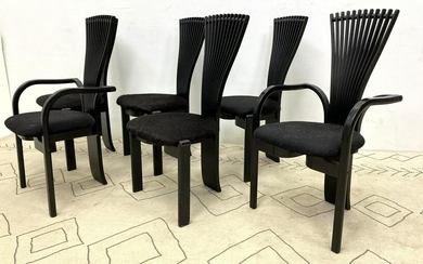 Set 6 WESTNOFA Norway Dining Chairs. Ebonized frames.